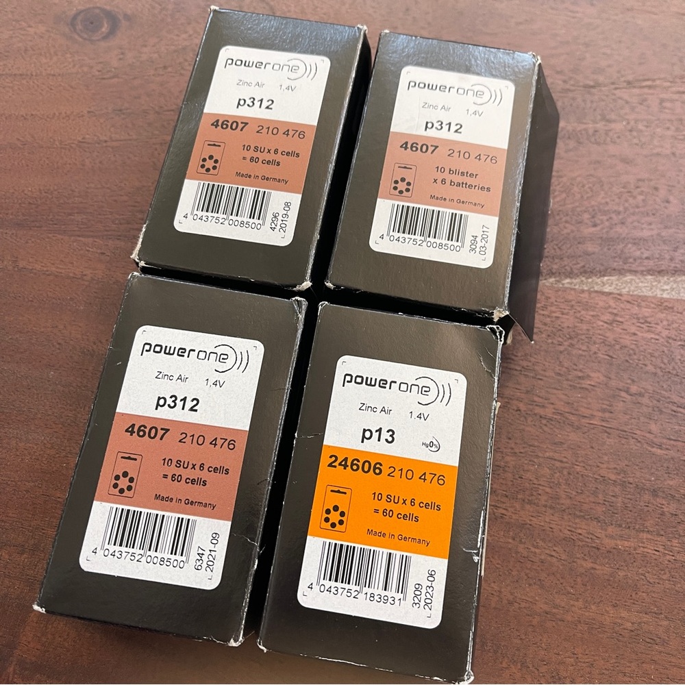 208 cells 3.5box PowerOne p312 Zinc Air 1.4v betteres